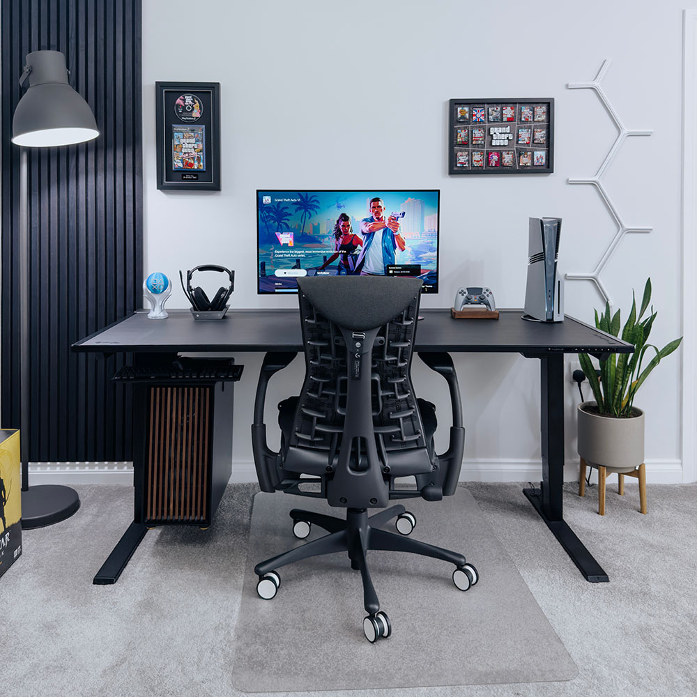 SpawnPoiint black gaming desk setup SpawnPoiint black gaming desk setup